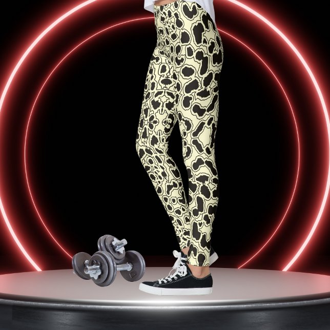 Cream Snow Leopard Safari Print Leggings (Creator Uploaded)