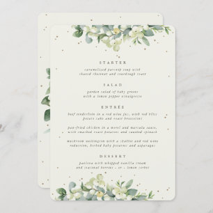 Cream Snowberry + Eucalyptus 4 Course Wedding Menu