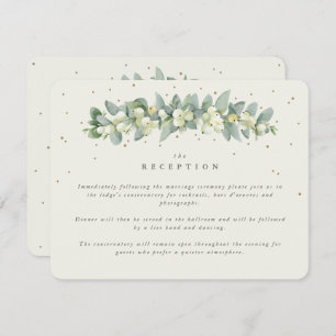 Cream Snowberry+Eucalyptus Garland Reception Enclosure Card
