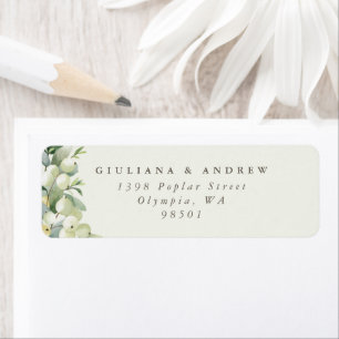 Cream Snowberry+Eucalyptus Return Address Label