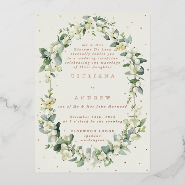 Cream Snowberry+Eucalyptus Wedding Reception Only (Front)