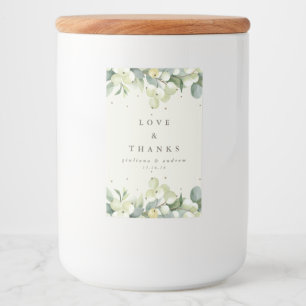 Cream Snowberry+Eucalyptus Winter Wedding Food Label