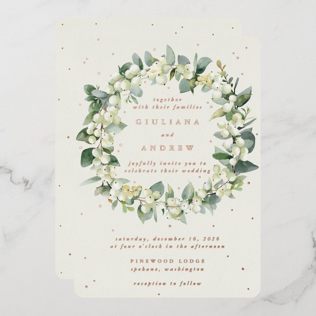 Cream Snowberry+Eucalyptus Wreath Winter Wedding (Front/Back)
