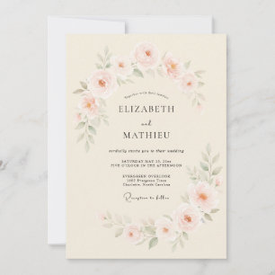 Cream Soft Blossom Wedding Invitation