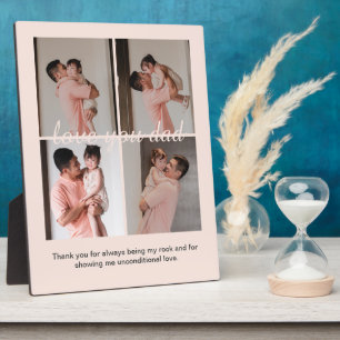 Cream Soft Happy Father's Day Gift Photo Collage Plaque