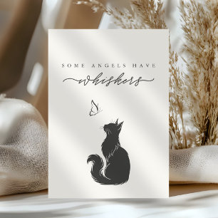 Cream Some Angels Have Whiskers Cat Loss Sympathy Card