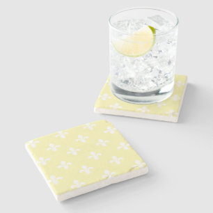Cream Southern Cottage Fleur de Lys Stone Coaster