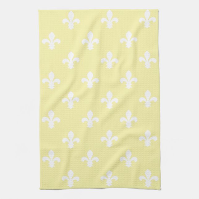 Cream Southern Cottage Fleur de Lys Tea Towel (Vertical)