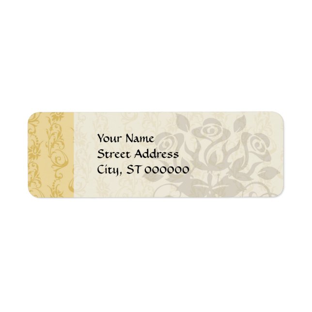 cream swirl damask return address label (Front)