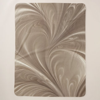 Cream Swirl - Soft Beige Abstract Flowing Design Sherpa Blanket