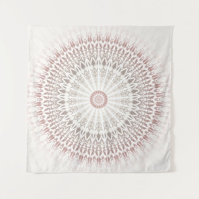Cream Tan Neutrals Mandala Tapestry (Front)