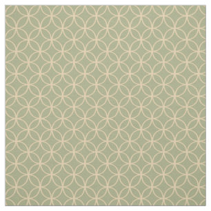 Cream Tea Circles on Sage Green Fabric