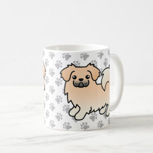 Cream Tibetan Spaniel Cute Cartoon Dog Coffee Mug