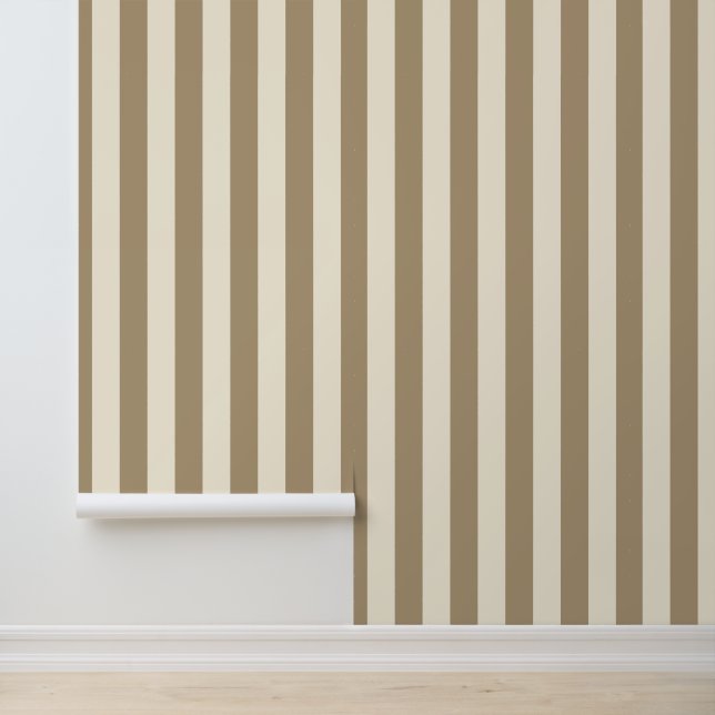 Cream Tofu Khaki Oyster Stripe Wallpaper (Application)