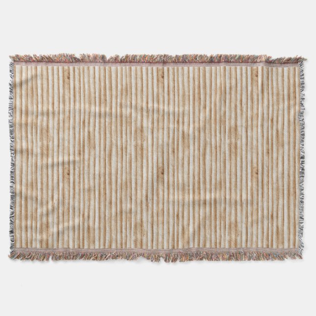 Cream Tree Bark Wood Christmas Throw Blanket (Front)