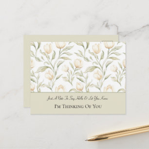 Cream Tulip Flowers Thinking of You Postcard