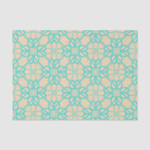 Cream Turquoise Modern Prairie Garden Folk Lattice