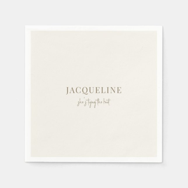 Cream Tying the Knot  Cocktail Napkin (Front)