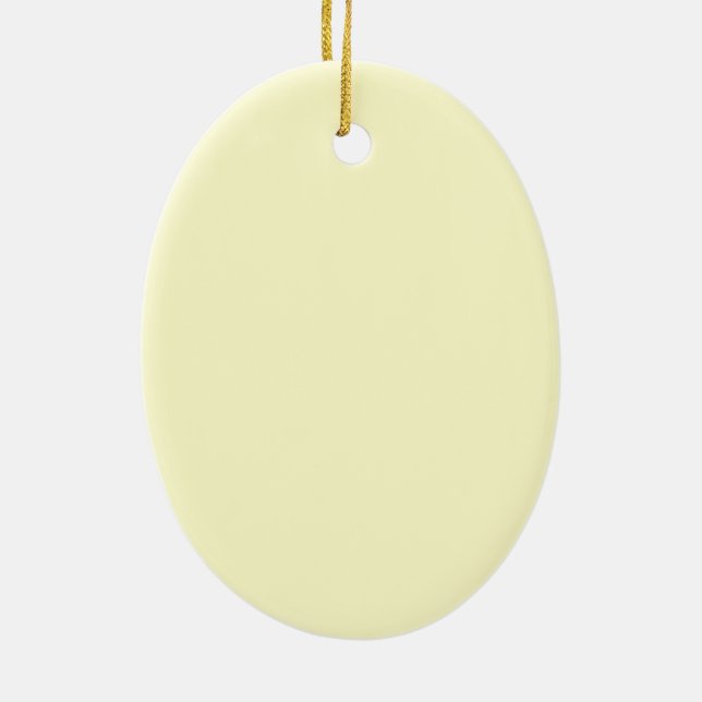 Cream Upscale Solid Colour Ceramic Ornament (Back)