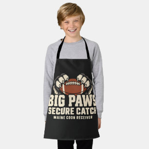 Cream Varsity Maine Coon Football Big Paws Soccer Apron