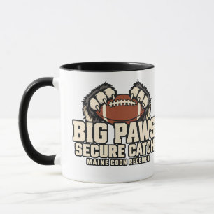 Cream Varsity Maine Coon Football Big Paws Soccer Mug