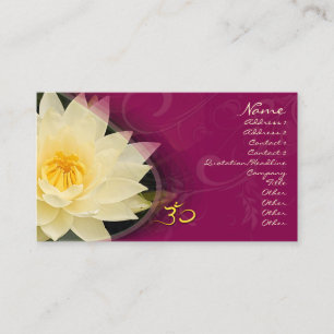 Cream water lilly, om Business card