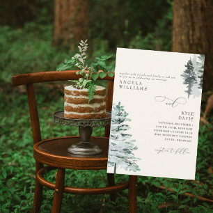 Cream Watercolor Woodland Wedding Invitation