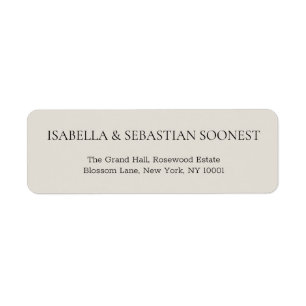 Cream Wedding Address Return Address Label