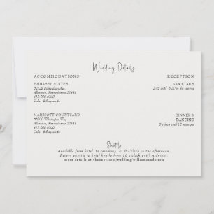 Cream Wedding Details Enclosure Invitation