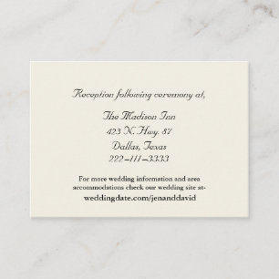Cream Wedding enclosure cards