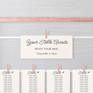 Cream Wedding Hanging Seating Chart Header Card