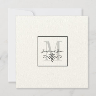 Cream Wedding Logo Invitations Monogram Names