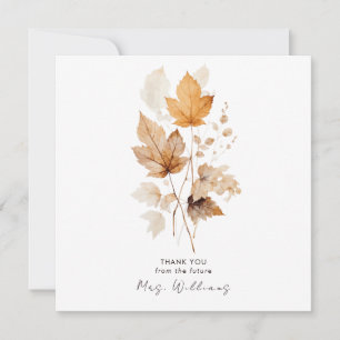 Cream Whispers of Fall Bridal Shower Thank II Invitation