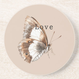 Cream White Butterfly Coaster