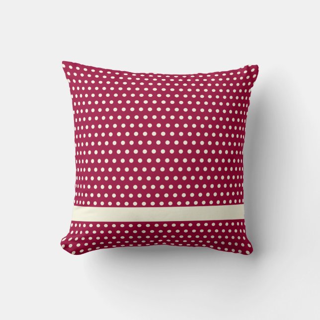 Cream White Ivory Polka Dot Pattern Cushion (Front)