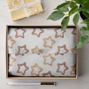 Cream White Stars Christmas Tissue Paper