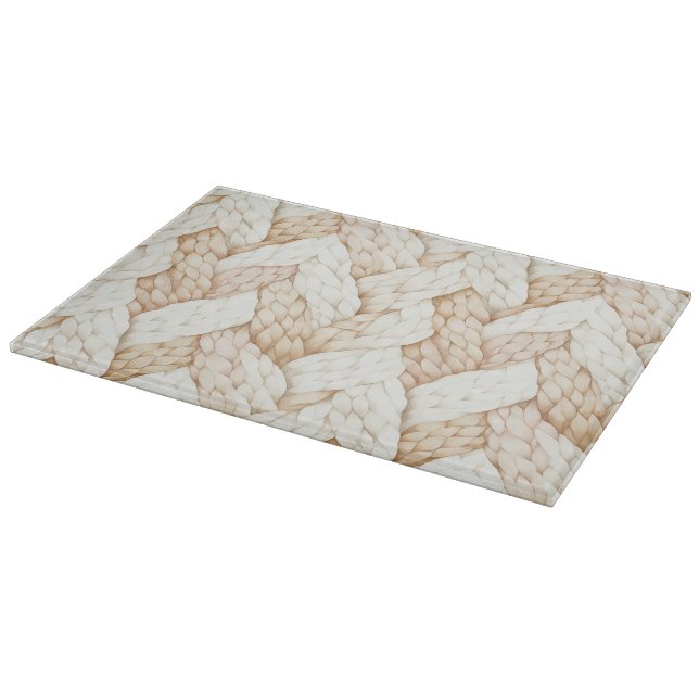 Cream White Weaves Cutting Board (Corner)