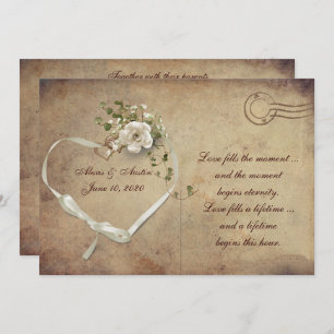 cream white Wedding Rose Postcard