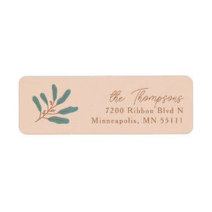 Cream Winter Botanical Return Address Label