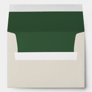 Cream with Green Liner   Personalised Envelope