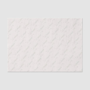 Cream with pastel green text. tissue paper