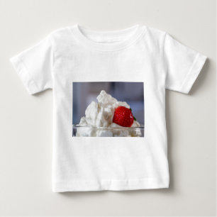 Cream with strawberries in a glass bowl baby T-Shirt