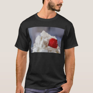 Cream with strawberries in a glass bowl T-Shirt