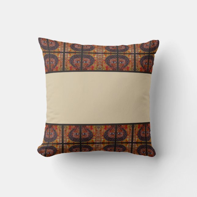 Cream with Warm Accent Ethiopian Traditional   Cushion (Front)