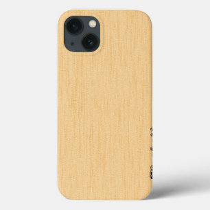 Cream Wood Grain with Monogram iPhone 13 Case