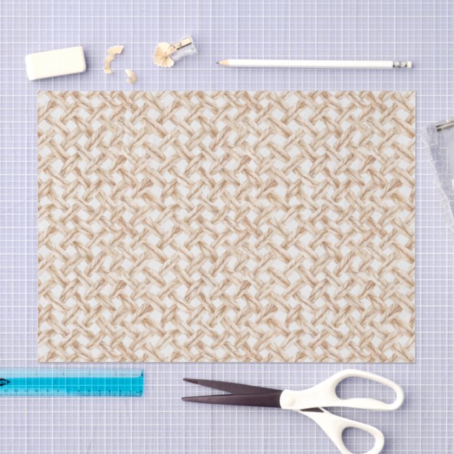 Cream Woven Basket Birthday Tissue Paper (Craft)