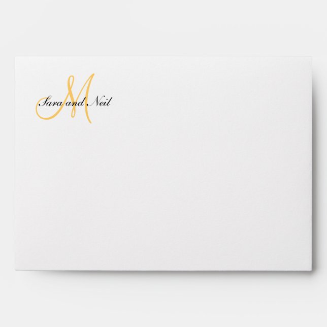 Cream Yellow Wedding Invitation Envelope (Front)