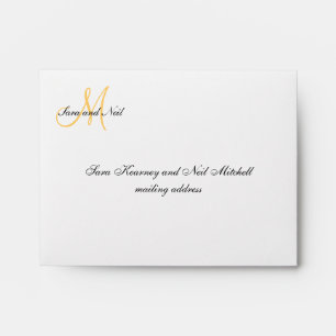 Cream Yellow Wedding RSVP Envelopes