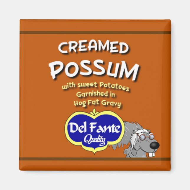 Creamed Possum soup can label magnet (Front)
