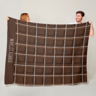 Creami Chocolate Una Quadrata Modern Pattern Fleece Blanket